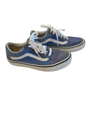 Vans Old Skool blue suede sneakers white accents women’s size 5.5 skater